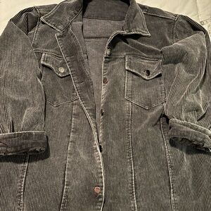 Women's Black Corduroy Shirt Jacket